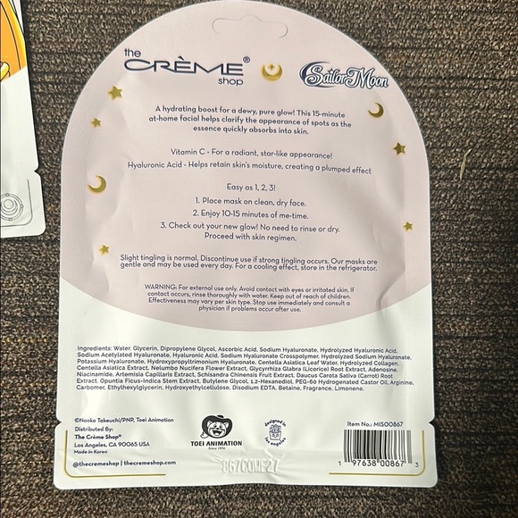 NEW 3 Sailor Moon Face Mask Set - Picture 2 of 2